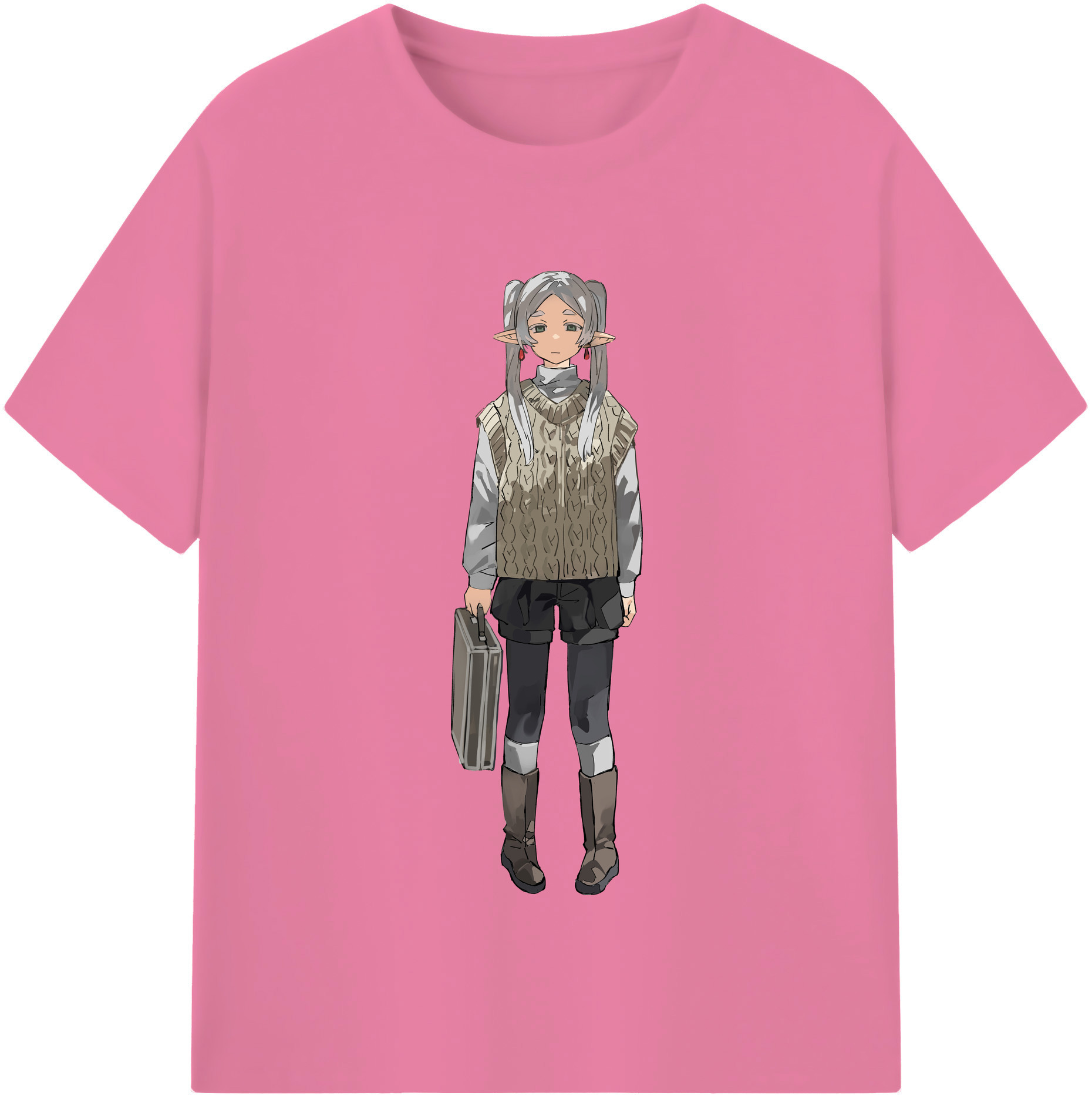 （画像用） 葬送のフリーレン Frieren 綿100％半袖Tシャツ（フロントプリント）
